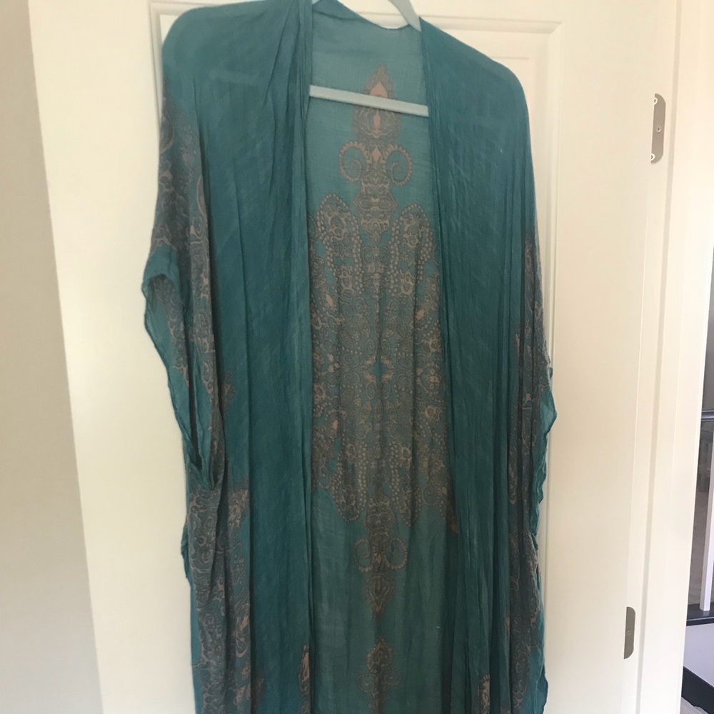 Green and tan kimono